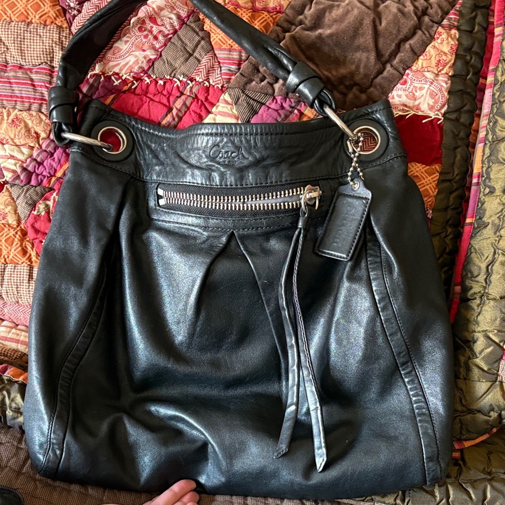 Coach Black Leather Shoulder Bag